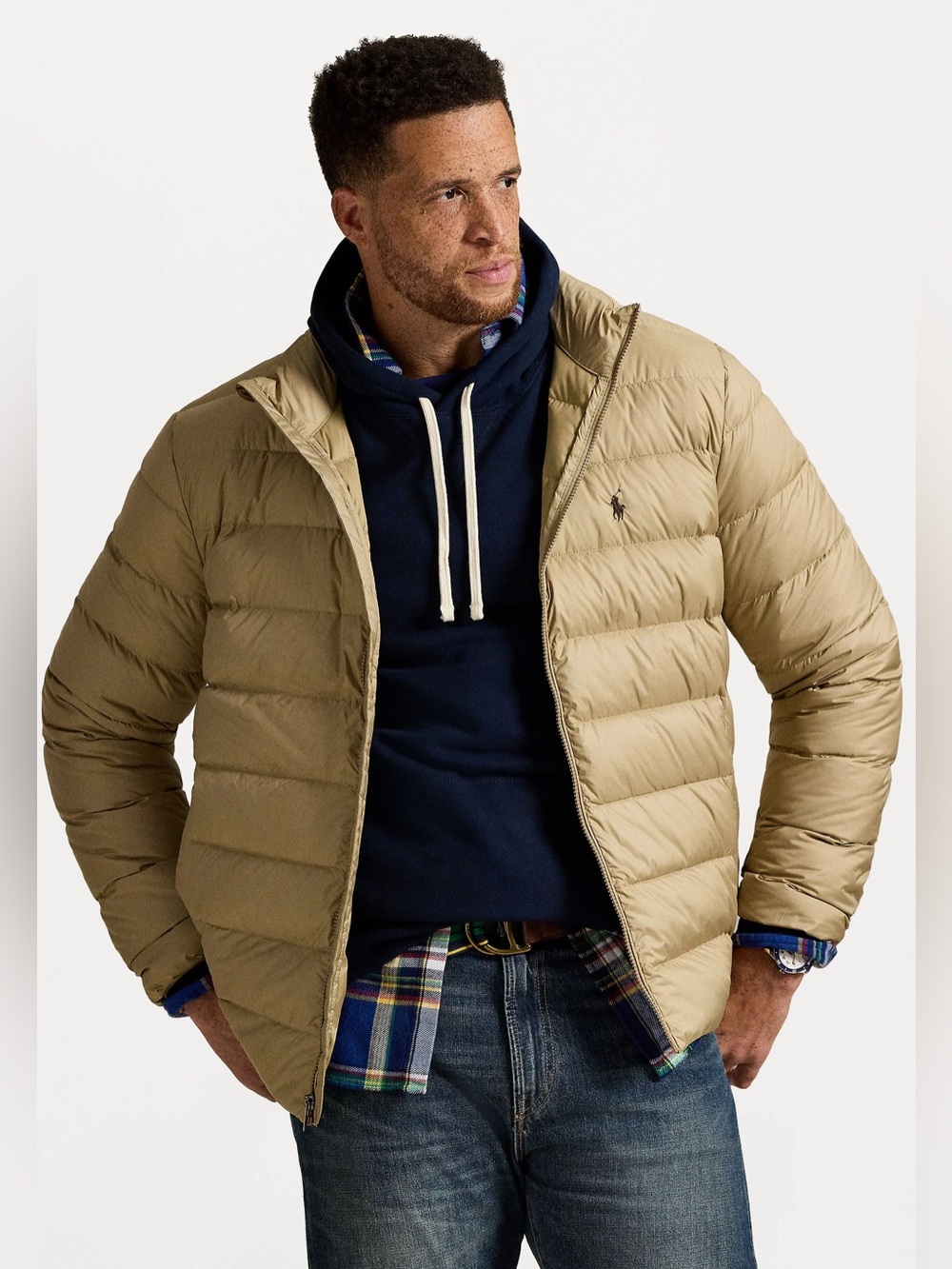 Polo Ralph Lauren 🔥 Colden Packable Down Puffer Jacket Tan Khaki Coat NWT $298